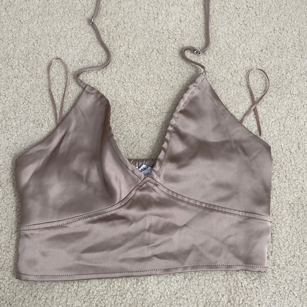 GARAGE trendy satin crop top